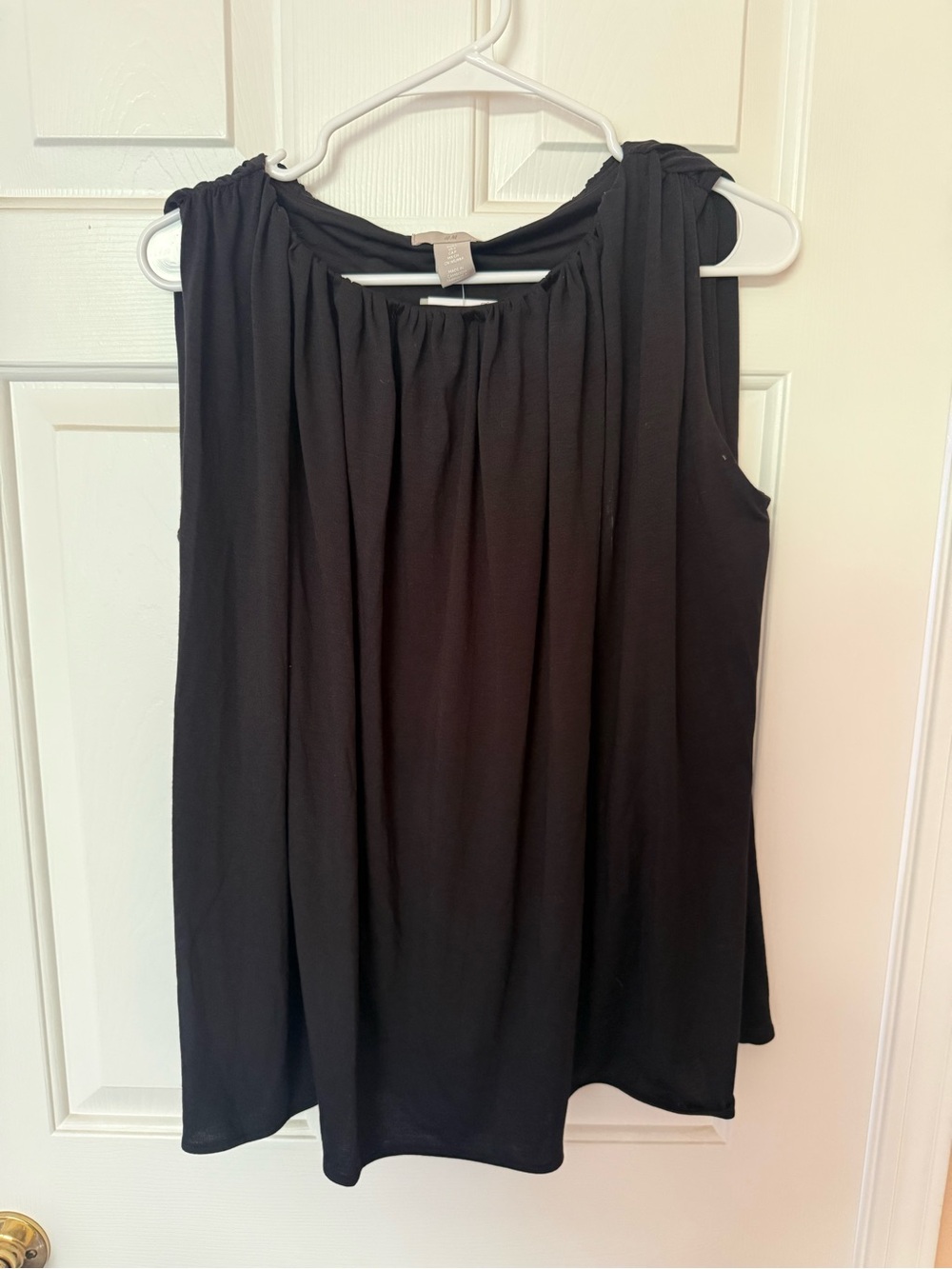 H&M Black Sleeveless Gathered Neck Camisole